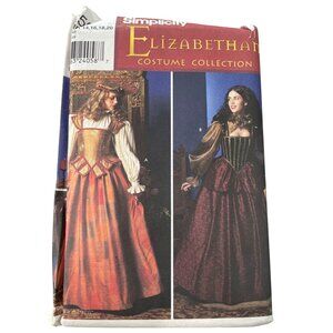 Simplicity 9256 Elizabethan Costume Sizes 14-20 Sewing Pattern Dress and Hat NEW